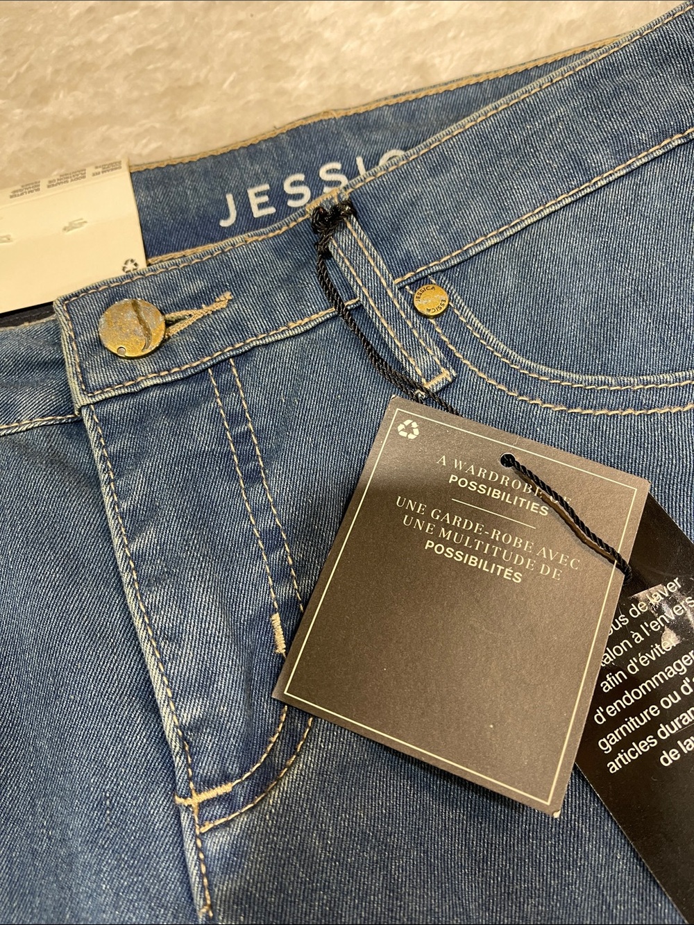 Jessica Wide Leg Jeans in Dark Blue Denim - Picture 3 of 9